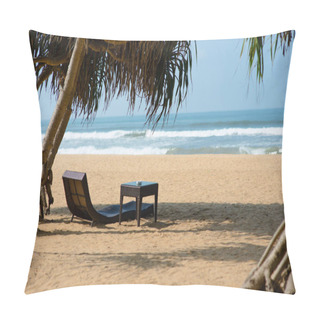 Personality  Sunbed On Sandy Beach Pillow Covers