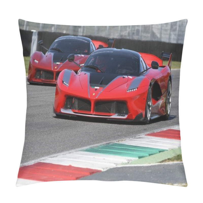 Personality  MUGELLO, ITALY - OCTOBER 26, 2017: Ferrari FXX-K During Finali Mondiali Ferrrari 2017 - XX Programmes In Mugello Circuit Pillow Covers