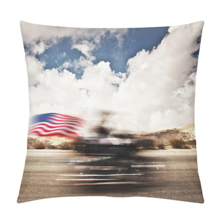 Personality  Slow Motion On Motorbike Pillow Covers