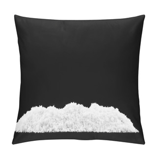 Personality  Pile Of White Snow Isolated On Black Background Pillow Covers