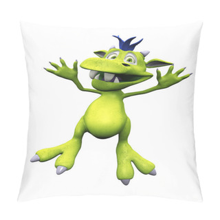 Personality  Cute Cartoon Monster Jumping For Joy. Pillow Covers