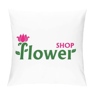 Personality  Vector Logo For Flower Shop. Emblem With Pink Tulip. Business Sign For Florist, Flower Store Or Symbol Of Cosmetic Company. Floral Label. Icon For Web. Pillow Covers