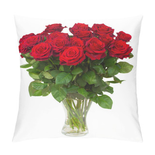 Personality  Bouquet Of Blossoming Dark Red Roses In Vase Pillow Covers