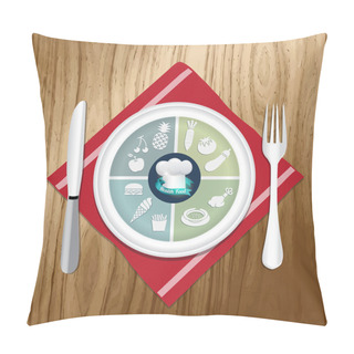 Personality  Vector Illustration Of Lunch Items Pillow Covers