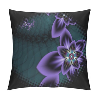 Personality  Decorative Label With Fractal Flower Pillow Covers