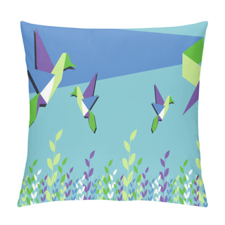 Personality  Origami Hummingbird Spring Time Pillow Covers