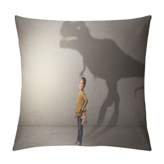 Personality  Dinosaurus Shadow Behind Cute Boy Pillow Covers