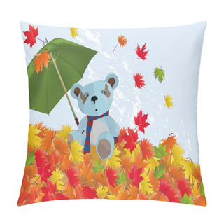 Personality  Bear Cub And A Leaf Fall Pillow Covers