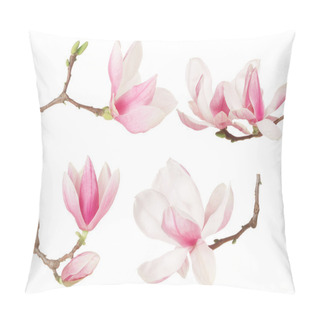 Personality  Magnolia Pink Flower Twig Spring Collection Pillow Covers