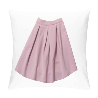 Personality  Fashionable Concept. Pink Skirt Flat Lay. Isolate On White Background. Pillow Covers