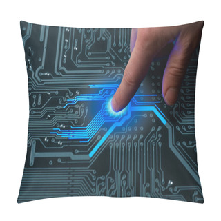 Personality  Power Finger Is Charging Corcuit Board Pillow Covers