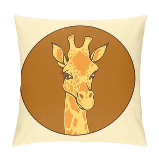 Personality  Head Of A Giraffe, Vector Illustration Pillow Covers