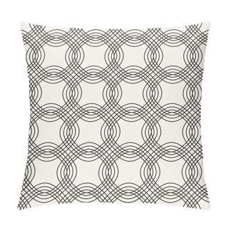 Personality  Vector Seamless Pattern. Modern Stylish Texture. Geometric Striped Ornament. Monochrome Lattice Pillow Covers