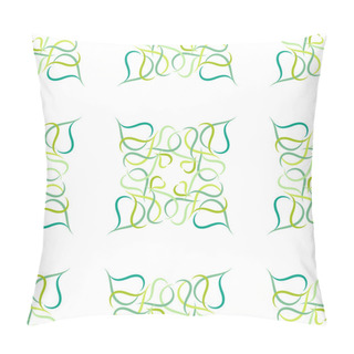 Personality  Pattern Of Squares Of Green Leaves Or Hearts On White Background Pillow Covers