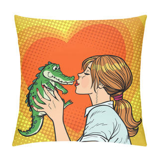 Personality  Mom Kisses Crocodile, Naughty Baby Concept Pillow Covers