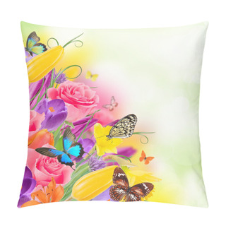 Personality  Beautiful Bouquet Of Flowers. Pillow Covers