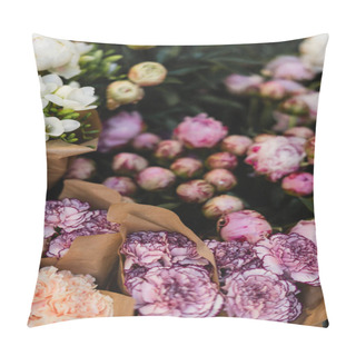 Personality  Bunch Of Different Flowers On Street In Paris, France Pillow Covers