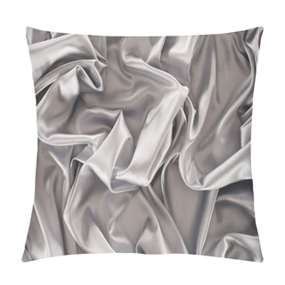 Personality  Crumpled Silver Satin Fabric Background Pillow Covers