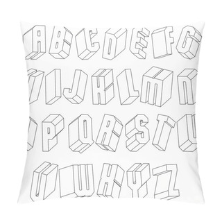 Personality  Geometric Black And White 3d Font Pillow Covers