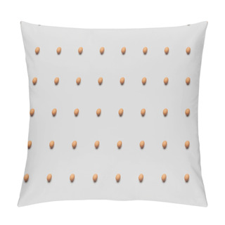 Personality  Organic Brown Eggs On Grey Background, Seamless Pattern Pillow Covers