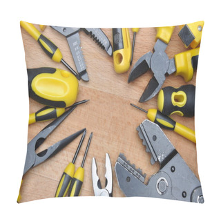 Personality  Tools For Electrical Installation On Wooden Board Pillow Covers