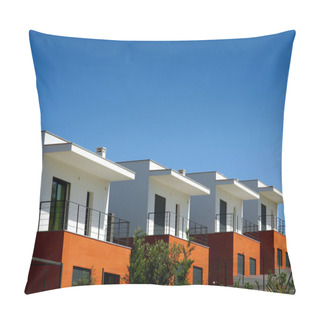 Personality  Facades Of A Modern Houses Condominium Pillow Covers