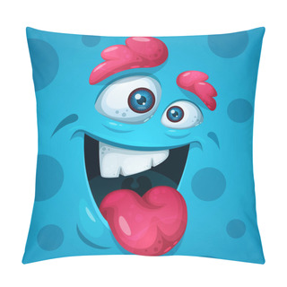 Personality  Funny, Cute, Crazy Monster Characters. Halloween Illustration. Pillow Covers