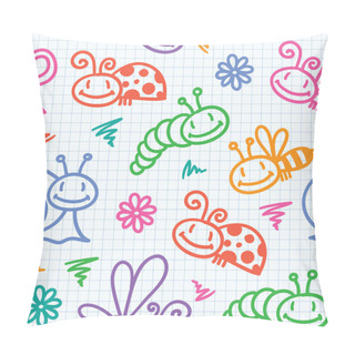 Personality  Hand Drawn Pattern With Insects Pillow Covers