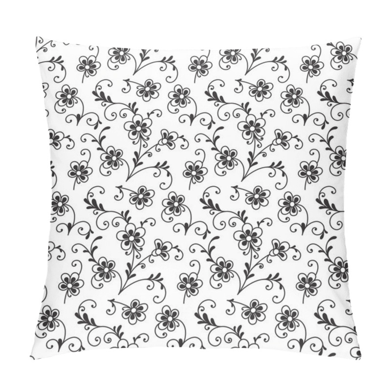 Personality  Black and white floral seamless pattern pillow covers
