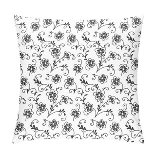 Personality  Black And White Floral Seamless Pattern Pillow Covers
