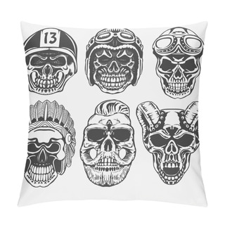 Personality  Skull Set Vector Pillow Covers