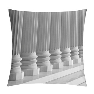 Personality  White Ancient Marble Pillars In A Row  Pillow Covers