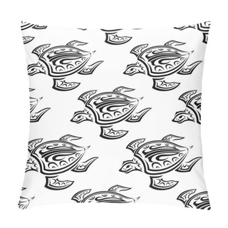 Personality  Seamless Pattern Of Swimming Turtles Pillow Covers