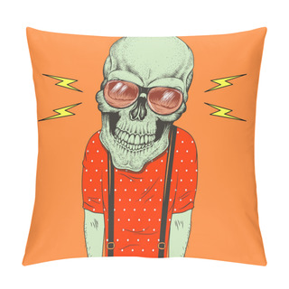 Personality  Cartoon Skull Music Fan Hand Drawn Illustration Pillow Covers