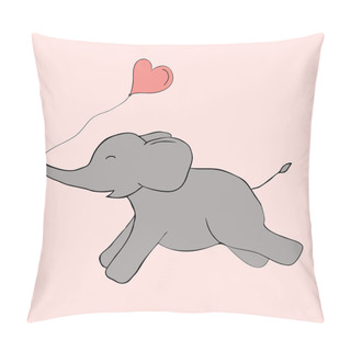Personality  Cute Elephant Doodle. Vector Image Pillow Covers