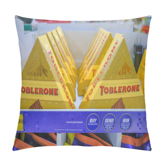 Personality  Senawang, Malaysia - March 8th,2020 : Toblerone Chocolate Bar, Toblerone Originated In Switzerland Around 1908 And Created By Theodor Tobler. Pillow Covers