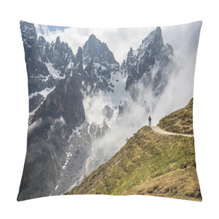 Personality  Hikers On Alps Mountain Trail Pillow Covers
