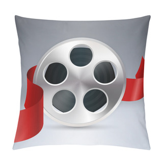 Personality  Vector Cinema Background With Reel Of Film Pillow Covers