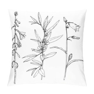 Personality  Set Of Ink Drawing Herbs And Flowers Pillow Covers