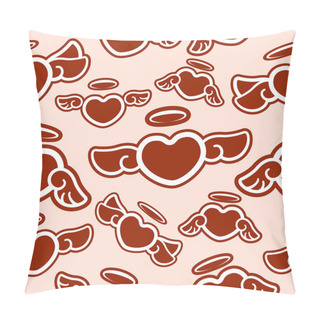 Personality  Hearts With Wings. Vector Background. Pillow Covers