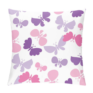 Personality  Butterfly Seamless Vector Pattern For Surface Design. Bright Summer Style Floral Color Repeatable Motif On White Background Pillow Covers
