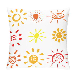Personality  Set Of Different Suns Pillow Covers