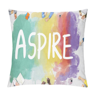 Personality  Business People Pointing On Ambition Concept Pillow Covers