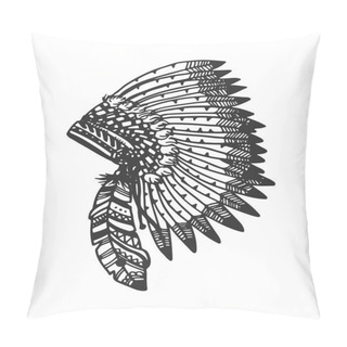 Personality  Tribal Vector Headband With Feathers Pillow Covers
