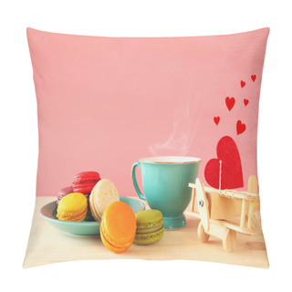 Personality  Coffee And Colorful Macaron Pillow Covers