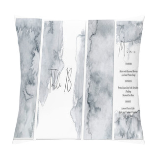 Personality  Watercolor Abstract Pale Grey Wedding Set With Hand Drawn Background. Pillow Covers