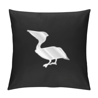 Personality  Anhinga Bird Silhouette Silver Plated Metallic Icon Pillow Covers