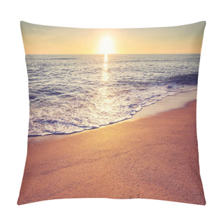 Personality  Scenic Colorful Sunset At The Sea Coast. Good For Wallpaper Or Background Image. Pillow Covers