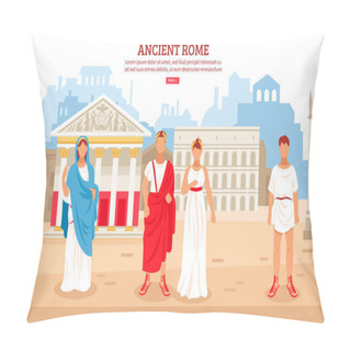 Personality  Ancient Rome Illustration Pillow Covers