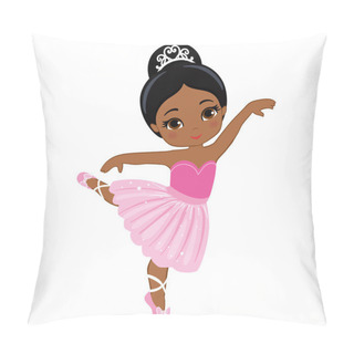 Personality  Vector Illustration Of Cute Little Ballerina. Pillow Covers